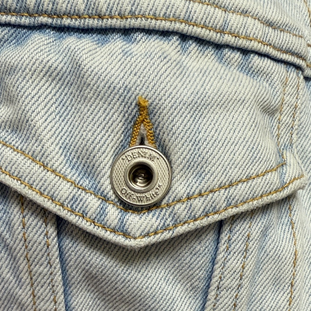 Off-White 100% Authentic Light Gray Denim Jacket - image 7